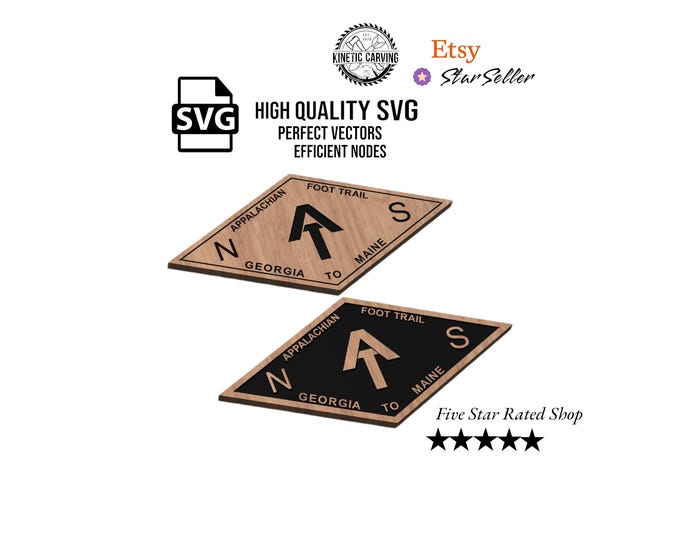 Appalachian Trail Sign SVG File: CNC, Woodworking, Lasering (Digital Download)
