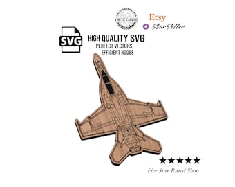 F-18 Hornet SVG File: Military Aircraft Laser Cut Design (Digital Download)