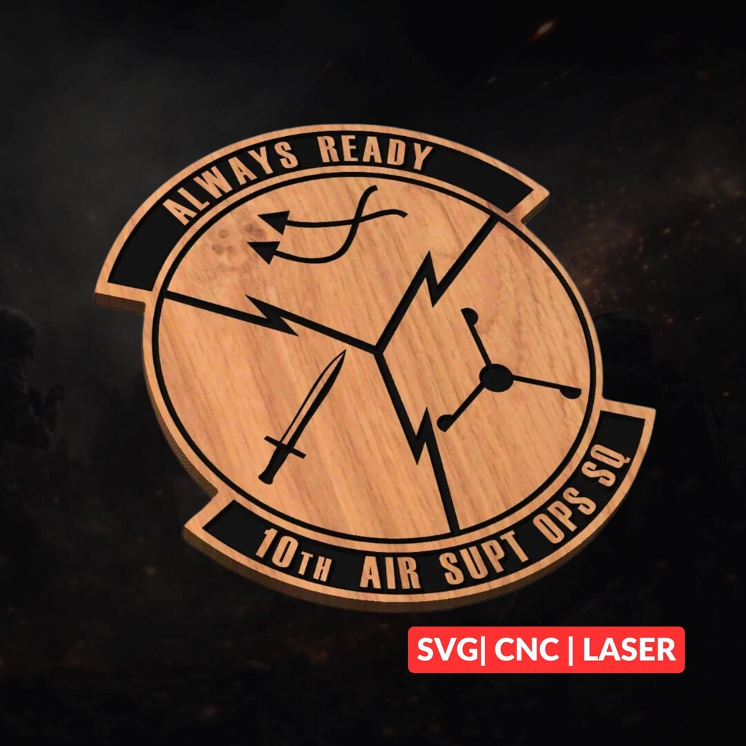 10th ASOS Patch SVG | CNC Laser Cut File, Wood Wall Art, Glowforge ...