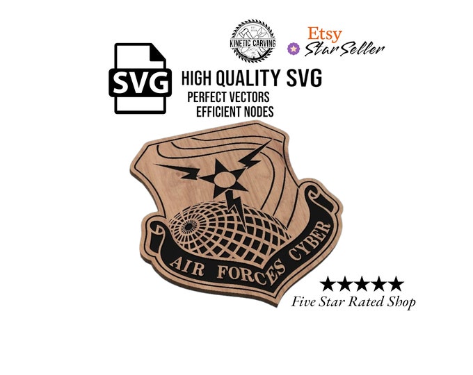 Air Forces Cyber Patch Military SVG File for Woodworking, CNC, Printing and Lasering