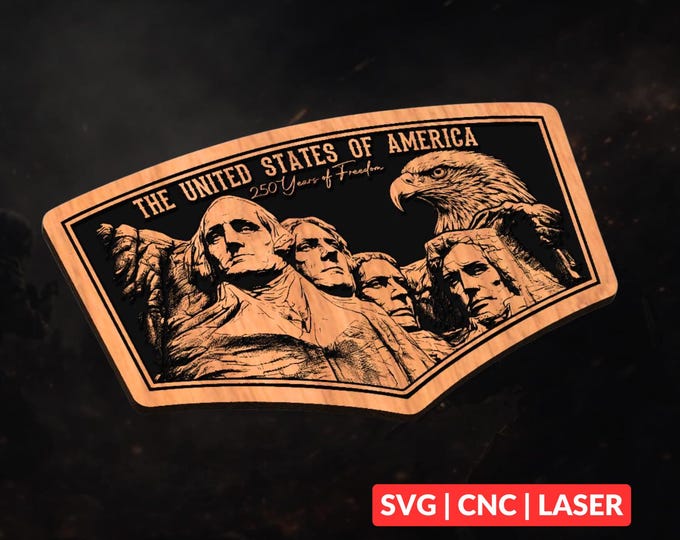 USA 250th Anniversary SVG | CNC Laser Cut File, Wood Wall Art, Glowforge Engraving, LightBurn Ready