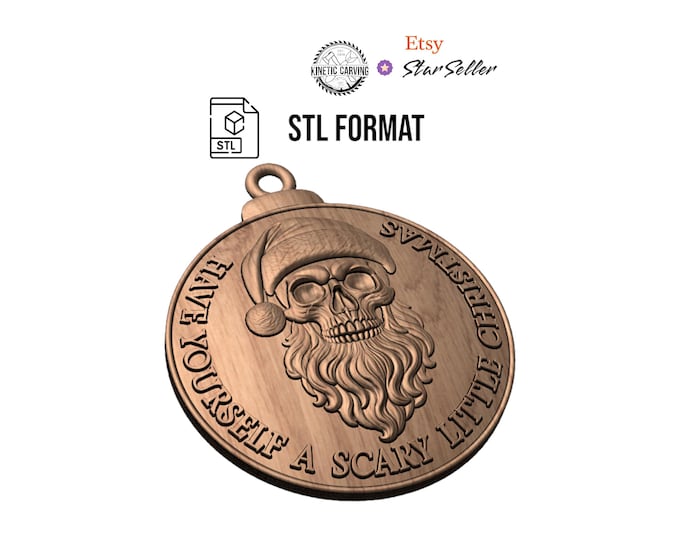 Scary Christmas Santa Ornament STL | CNC & 3D Carving File (Digital Download)