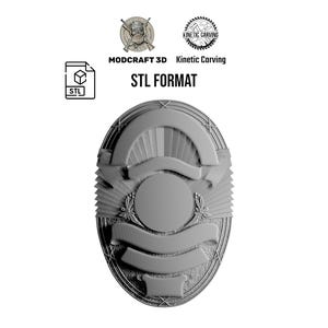 Blank Police Badge STL – Customizable Law Enforcement Badge Template for CNC Carving, 3D Lasing or 3D Printing