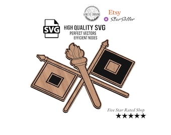 Signal Corps Military SVG File | CNC Laser Cut File, Wood Wall Art, Glowforge Engraving, LightBurn Ready