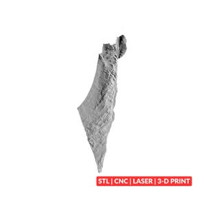 Israel Terrain Map STL | CNC Carving File, Wood Relief Art, 3D Printing Ready