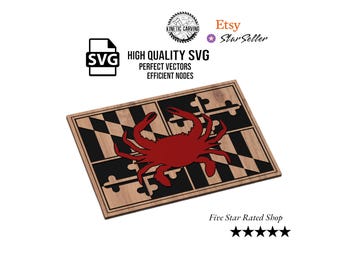 Maryland Blue Crab SVG File: State Flag Design for CNC, Laser Cutting (Digital Download)