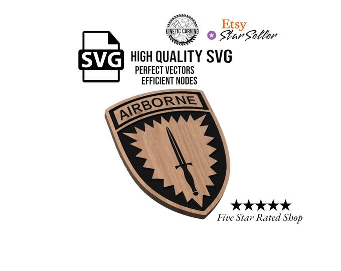 SOCEUR Airborne Patch SVG File: Military Logo for CNC, Laser Cutting (Digital Download)
