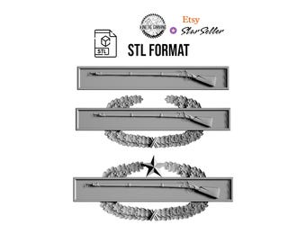 Infantry Badge STL Bundle: CNC & 3D Printing Military Model (Digital Download)