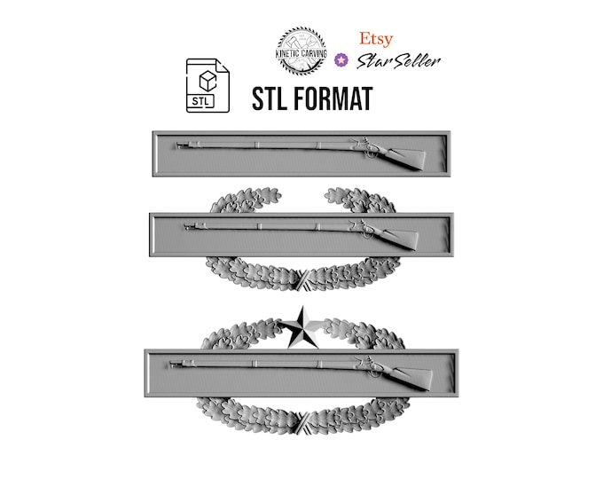 Infantry Badge STL Bundle: CNC & 3D Printing Military Model (Digital Download)