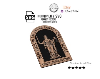 Justice or Chaos SVG File: Woodworking, CNC, Lasering (Digital Download)