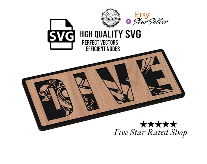 DIVE Sign SVG File for Woodworking, CNC, Printing and Lasering (Digital Download)