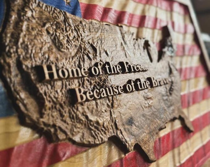 3D United States Flag Terrain STL: CNC & 3D Printing (Digital Download)