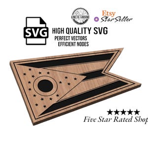 Ohio State Flag SVG File for Woodworking, CNC, Printing and Lasering