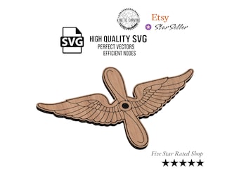 Military Aviation Logo SVG | CNC Laser Cut File, Wood Wall Art, Glowforge Engraving, LightBurn Ready