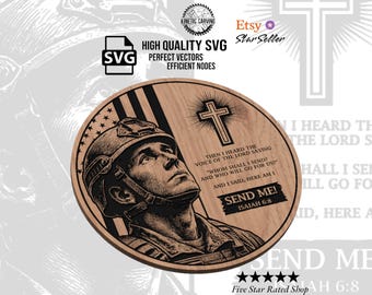 Soldier Bible Verse SVG - Isaiah 6:8 Christian Cut File (Digital Download)