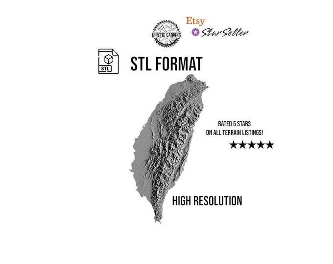 Taiwan 3D Model STL File for 3D Printing & CNC