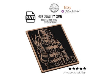Freddy Krueger SVG: Horror Villain CNC Laser Design (Digital Download)