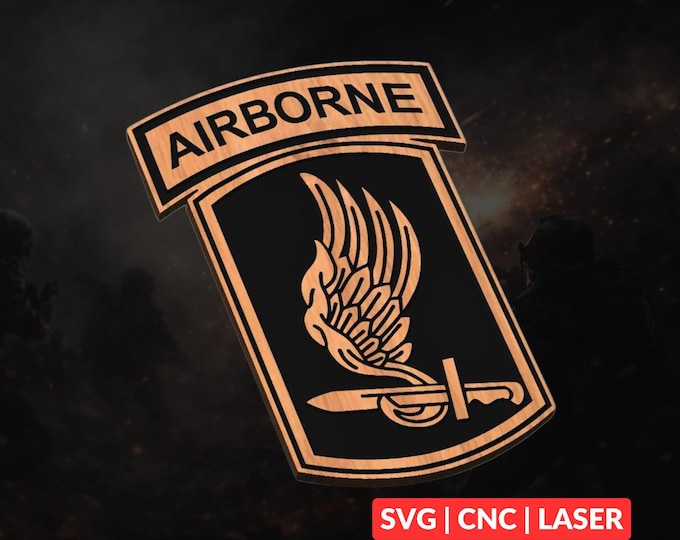 173rd Airborne Sky Soldiers Patch SVG | CNC Laser Cut File, Wood Wall Art, Glowforge Engraving, LightBurn Ready