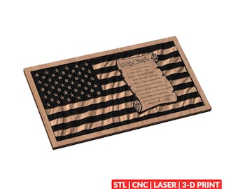 May include: A rectangular wooden wall art piece featuring a carved American flag with a wavy texture. A scroll graphic is engraved on the right side, displaying the text We The People of the United States in Order to form a more perfect Union.