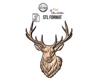 Elk STL File: 3D Model for CNC, Printing, Laser Engraving (Digital Download)