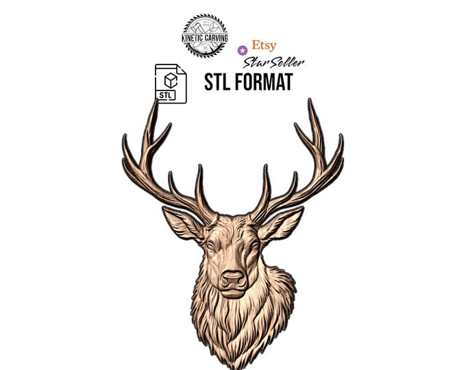 Elk STL File: 3D Model for CNC, Printing, Laser Engraving (Digital Download)