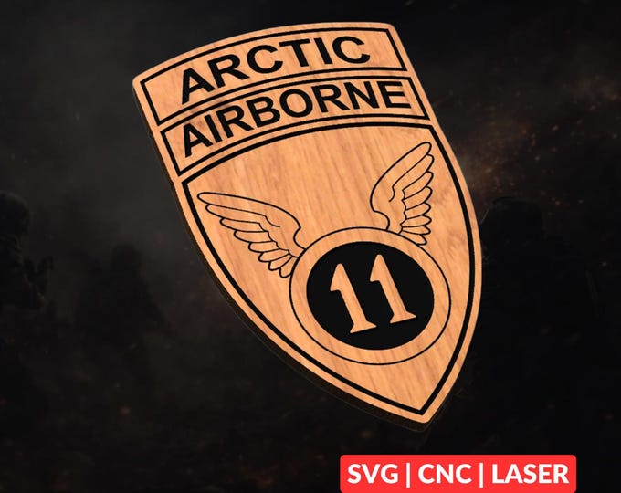 11th Airborne Division SVG | military CNC Laser Cut File, Wood Wall Art, Glowforge Engraving, LightBurn Ready