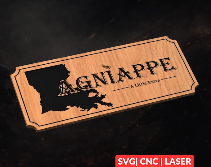Louisiana Lagniappe SVG | CNC Laser Cut File, Wood Wall Art, Glowforge Engraving, LightBurn Ready