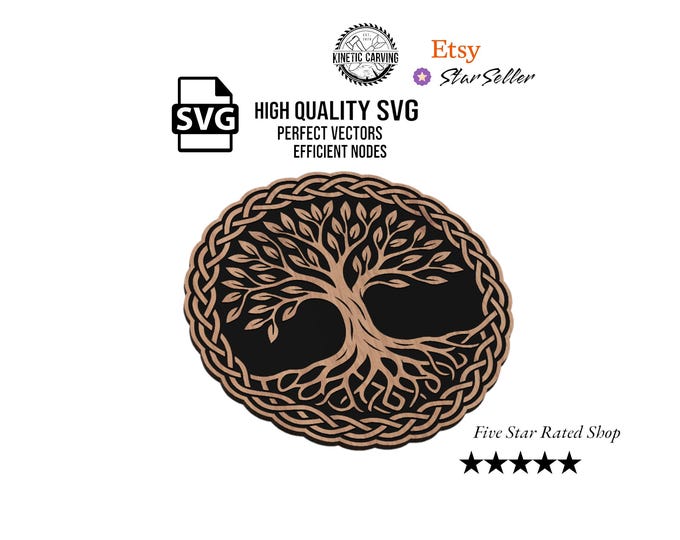 Celtic Tree of Life SVG File for Woodworking, CNC, Printing and Lasering