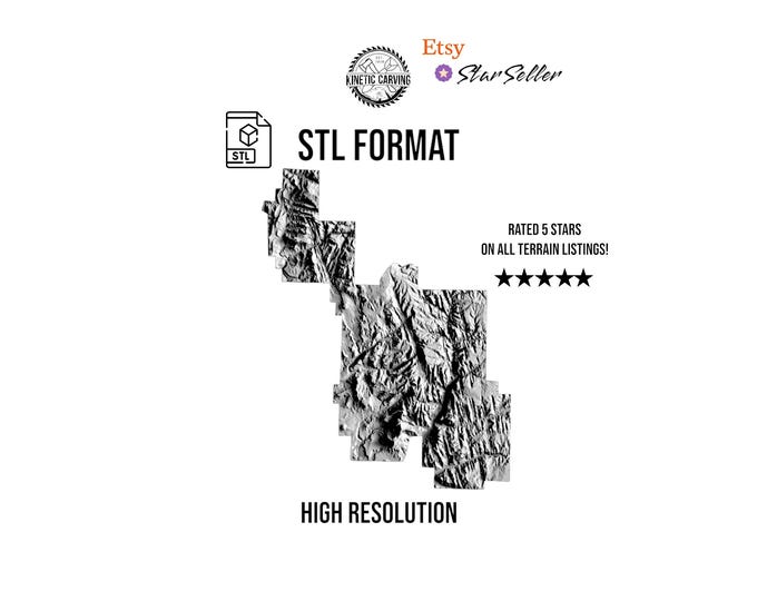 Zion National Park Terrain STL File – 3D Topographic Map for CNC, 3D Printing, or 3D Lasering