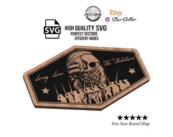 1776 Washington Rebellion Skull SVG: CNC Laser Cut File (Digital Download)