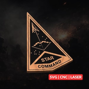 STARCOM Military Patch SVG | Space Command CNC File, Laser Cut Wood Sign, Military Wall Art, Glowforge, LightBurn