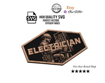 Electrician SVG – Power & Electrical Work Design for CNC Engraving or Laser File