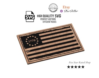 1776 Distressed Flag SVG | Betsy Ross Flag Design for CNC, Laser & Woodworking (Digital Download)