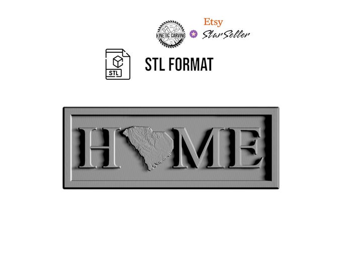 South Carolina Topography HOME Design STL for 3D Printing, CNC Woodworking (Digital Download)