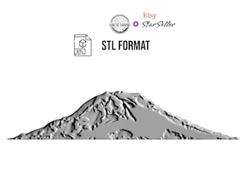 Mount Rainier STL | 3D CNC Carving File, Wood Relief Art, 3D Printing Ready