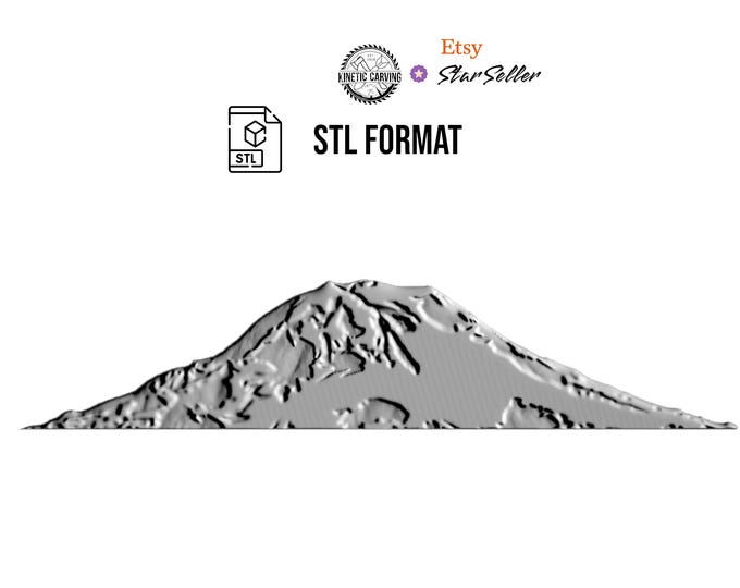 Mount Rainier STL File: 3D Printable Terrain Model for CNC