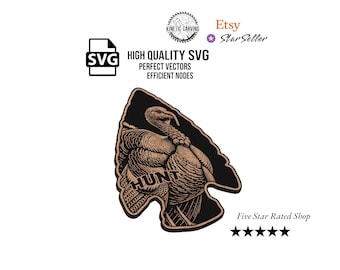 Arrowhead Wild Turkey Hunt SVG File for Woodworking, CNC, Printing and Lasering