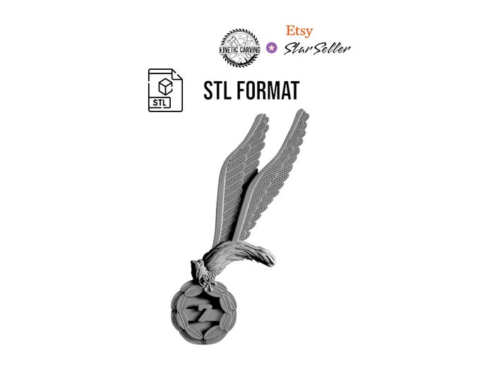 3D STL Model of Polish Military Jump (Airborne) Wings, for 3D Printing, CNC Woodworking