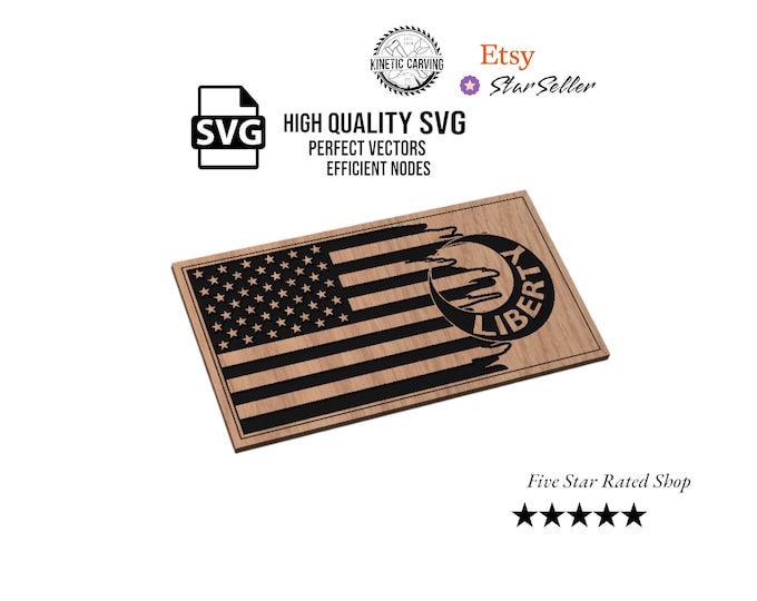 Tattered USA/Moultrie "Liberty" Flag SVG File for Woodworking, CNC, Printing and Lasering