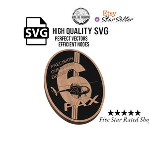 Six Pax Military Patch SVG | CNC Laser Cut File, Wood Wall Art, Glowforge Engraving, LightBurn Ready