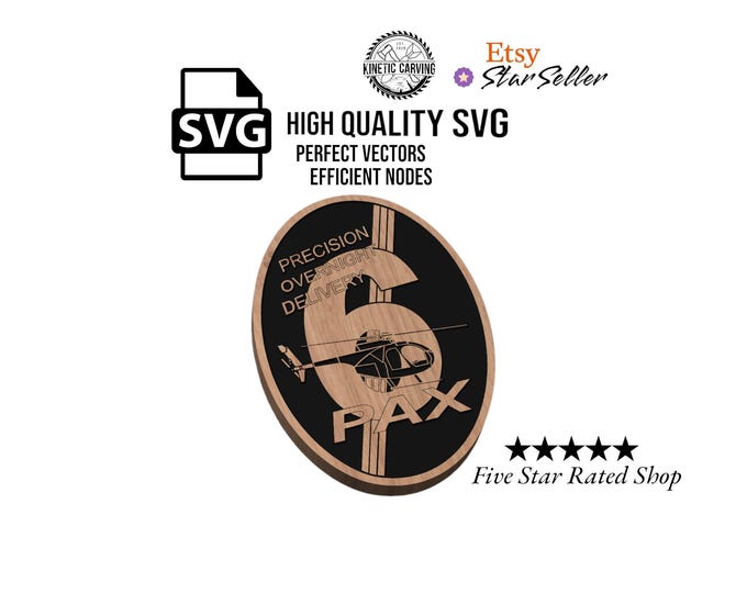 Six Pax Military Patch SVG File: CNC, Laser Cut (Digital Download)
