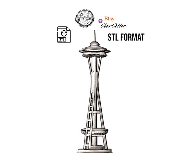 Space Needle STL File: Seattle Landmark 3D Model Digital Download