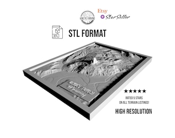 Devil's Tower Wyoming STL File | 3D Terrain Model for CNC & 3D Printing (Digital Download)