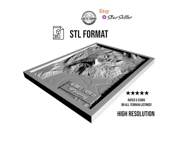 Devil's Tower Wyoming STL File | 3D Terrain Model for CNC & 3D Printing (Digital Download)