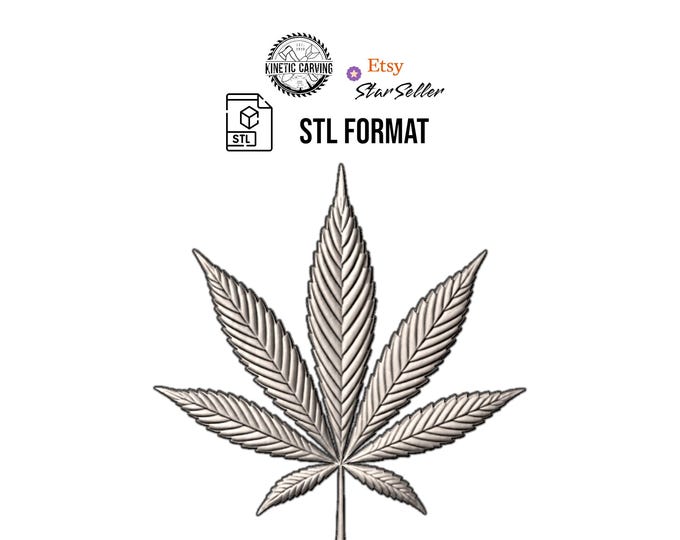 Cannabis Leaf STL File | CNC Carving, 3D Printing, Laser Engraving Model