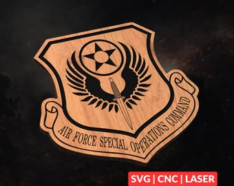 AFSOC Patch SVG | Military CNC Laser Cut File, Wood Wall Art, Glowforge Engraving, LightBurn Ready