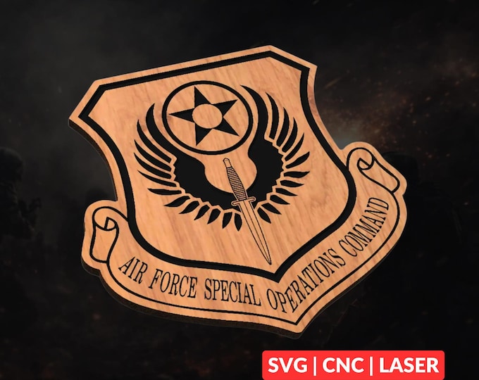 AFSOC Patch SVG | CNC Laser Cut File, Wood Wall Art, Glowforge Engraving, LightBurn Ready