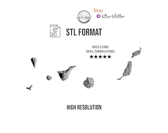 Canary Islands Terrain File – 3D Topographic Map for CNC, 3D Printing, or 3D Lasering