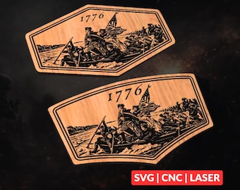 Washington Delaware Crossing SVG | CNC Laser Cut File, Wood Wall Art, Glowforge Engraving, LightBurn Ready