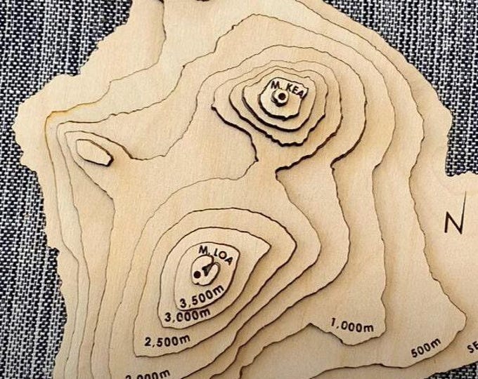 Hawaii Contour Lines SVG File: Woodworking & Lasering (Digital Download)